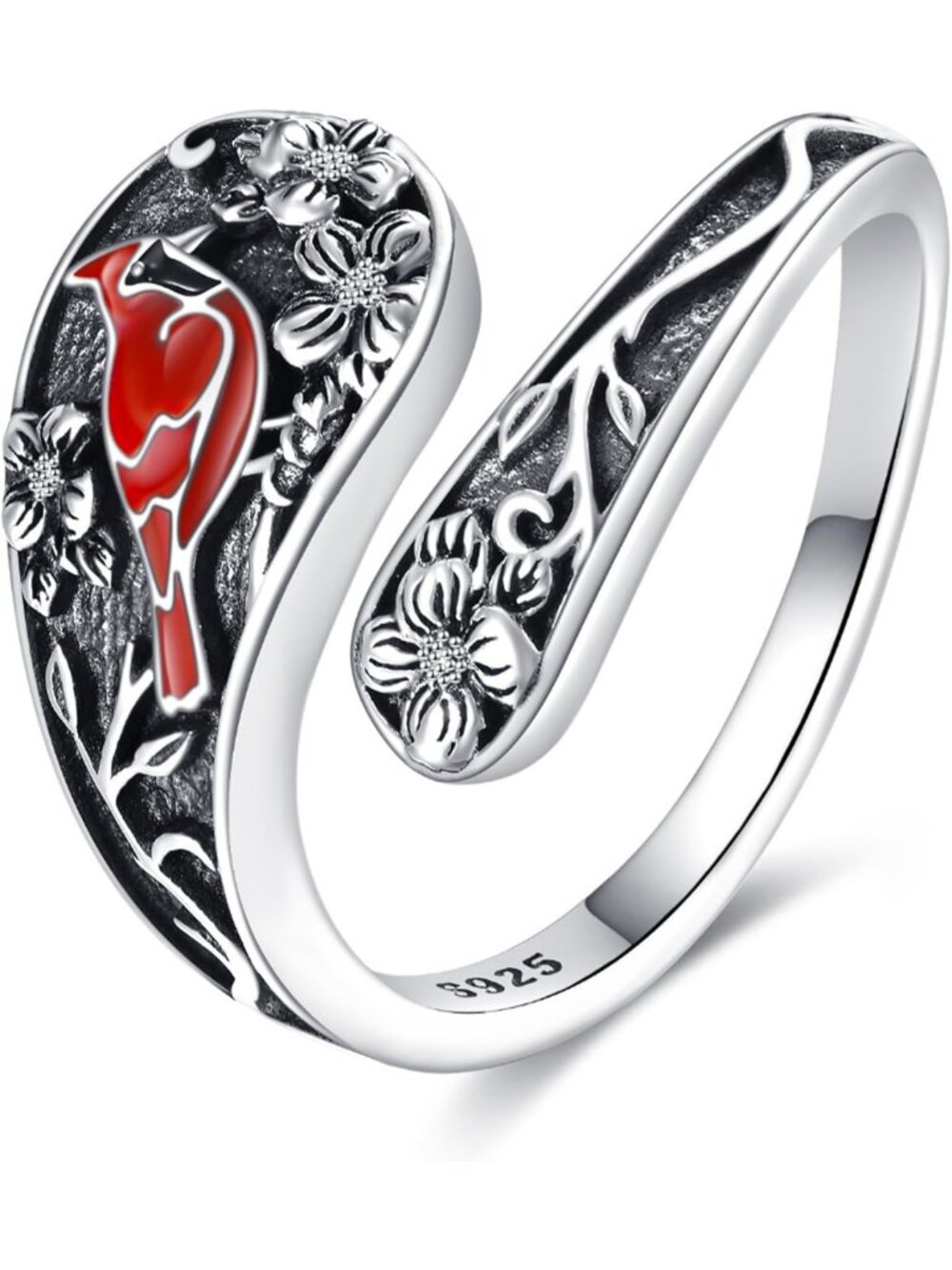 Adjustable 925 Sterling Silver Spoon Rings - Boho Vintage Sun, Moon & Nature